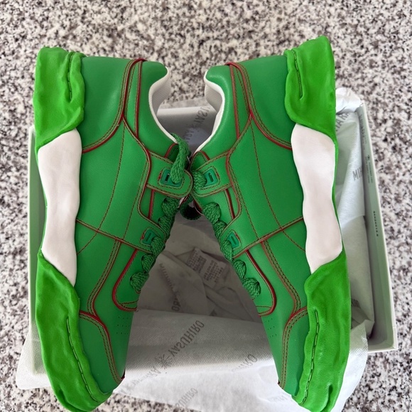 Maison Mihara Yasuhiro Mens Green Leather Parker Chunky Sole Low Top Sneakers - Picture 7 of 14